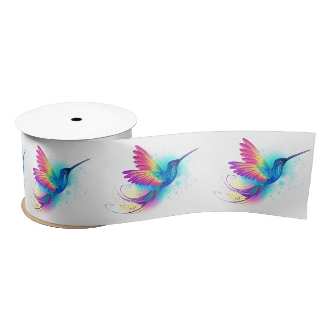 Exotic Rainbow Hummingbird Satin Ribbon (Spool)