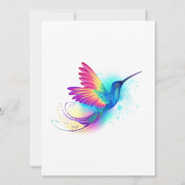 Exotic Rainbow Hummingbird Save The Date (Front)