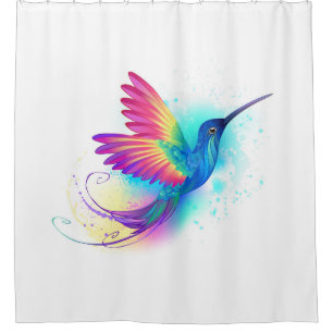 Exotic Rainbow Hummingbird Shower Curtain