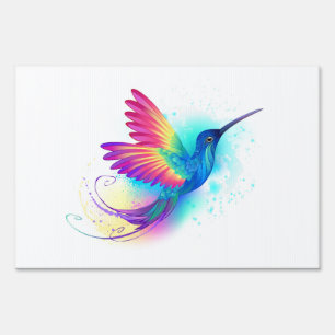 Exotic Rainbow Hummingbird Sign