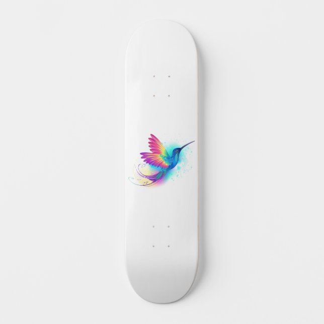 Exotic Rainbow Hummingbird Skateboard (Front)