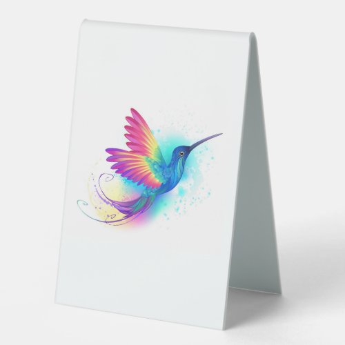 Exotic Rainbow Hummingbird Table Tent Sign