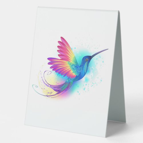 Exotic Rainbow Hummingbird Table Tent Sign