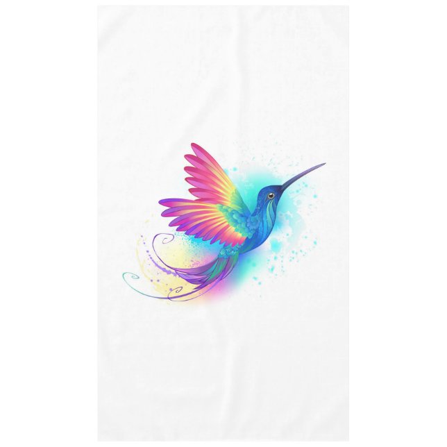 Exotic Rainbow Hummingbird Tablecloth (Front)
