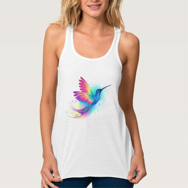 Exotic Rainbow Hummingbird Tank Top (Front)
