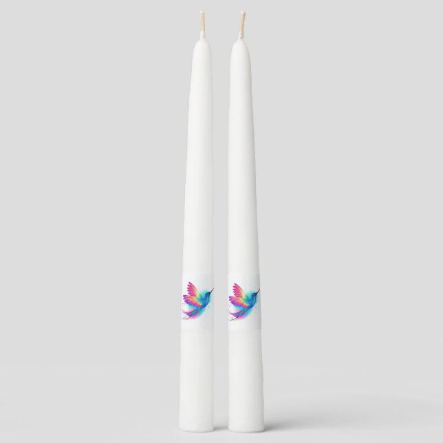Exotic Rainbow Hummingbird Taper Candle (Front)