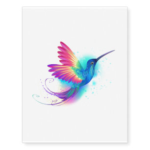 Exotic Rainbow Hummingbird Temporary Tattoos