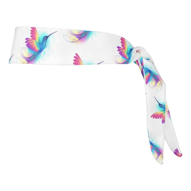 Exotic Rainbow Hummingbird Tie Headband (Rotate 90)