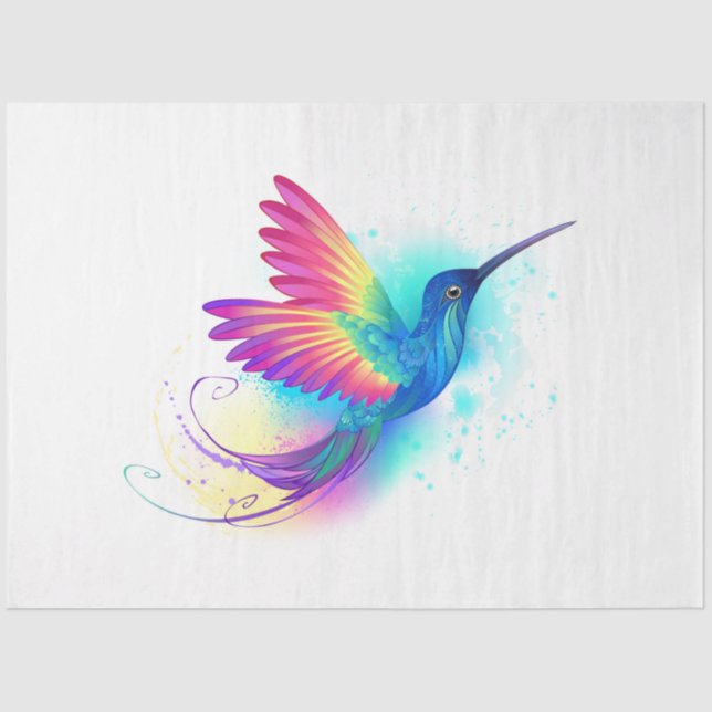 Exotic Rainbow Hummingbird Tissue Paper (Front)
