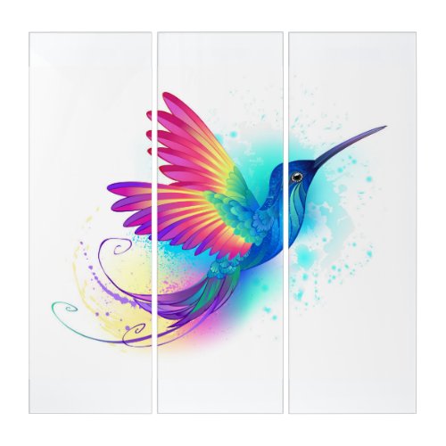 Exotic Rainbow Hummingbird Triptych