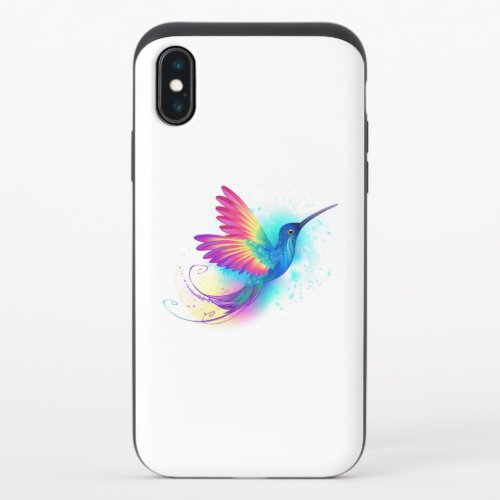 Exotic Rainbow Hummingbird iPhone XS Slider Case