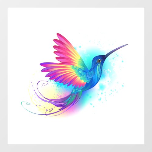 Exotic Rainbow Hummingbird Window Cling