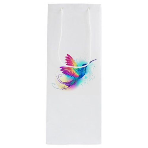 Exotic Rainbow Hummingbird Wine Gift Bag