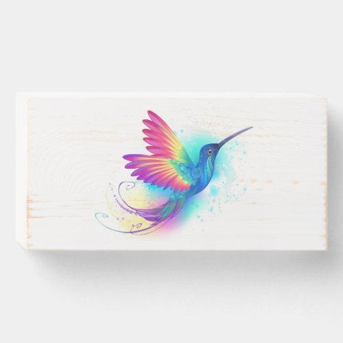 Exotic Rainbow Hummingbird Wooden Box Sign