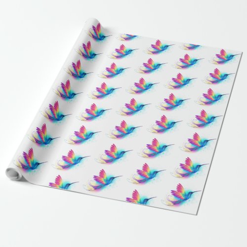 Exotic Rainbow Hummingbird Wrapping Paper