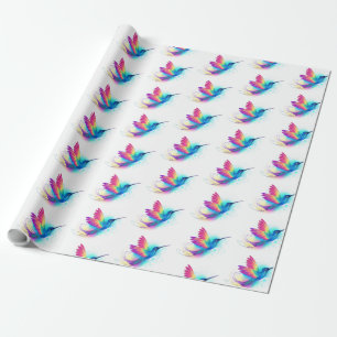 Exotic Rainbow Hummingbird Wrapping Paper