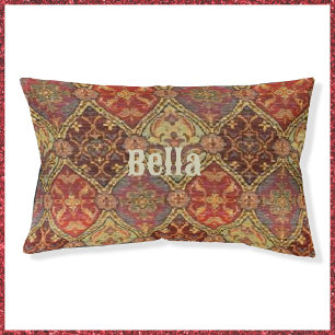 Exotic Red Gold and Plum Persian Rug Design Pet Be Pet Bed