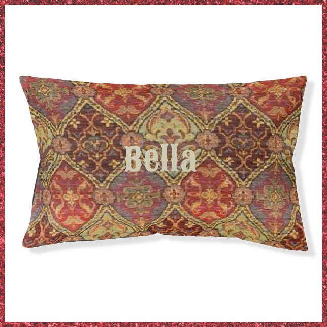 Exotic Red Gold and Plum Persian Rug Design Pet Be Pet Bed (Creator Uploaded)