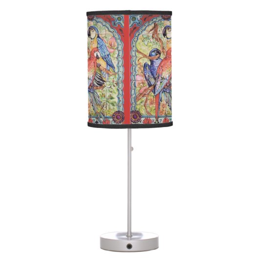 Exotic Red Parrot Macaw Tropical Foliage Lamp (Back)