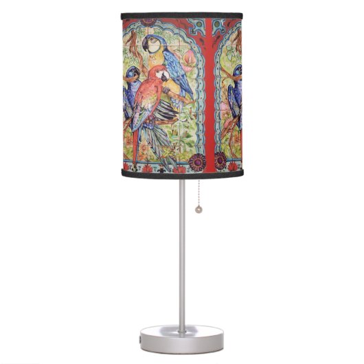Exotic Red Parrot Macaw Tropical Foliage Lamp (Left)
