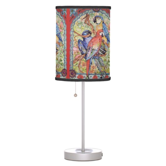 Exotic Red Parrot Macaw Tropical Foliage Lamp (Right)