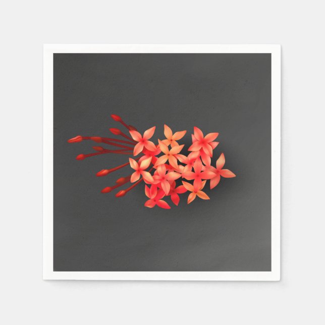Exotic Red West Indian Jasmine Napkins (Front)