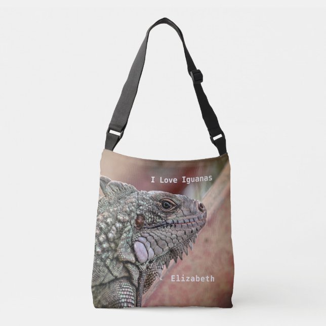 Exotic Reptile Iguana Pet Animal Personalize  Crossbody Bag (Front)