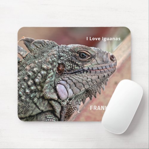 Exotic Reptile Pet Iguana Personalize  Mouse Pad