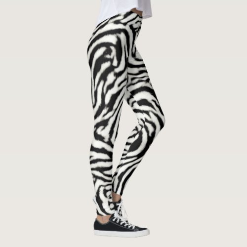 Exotic Safari Curvy Zebra Stripes Leggings
