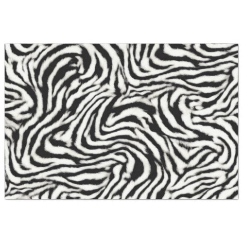 Exotic Safari Curvy Zebra Stripes Tissue Paper