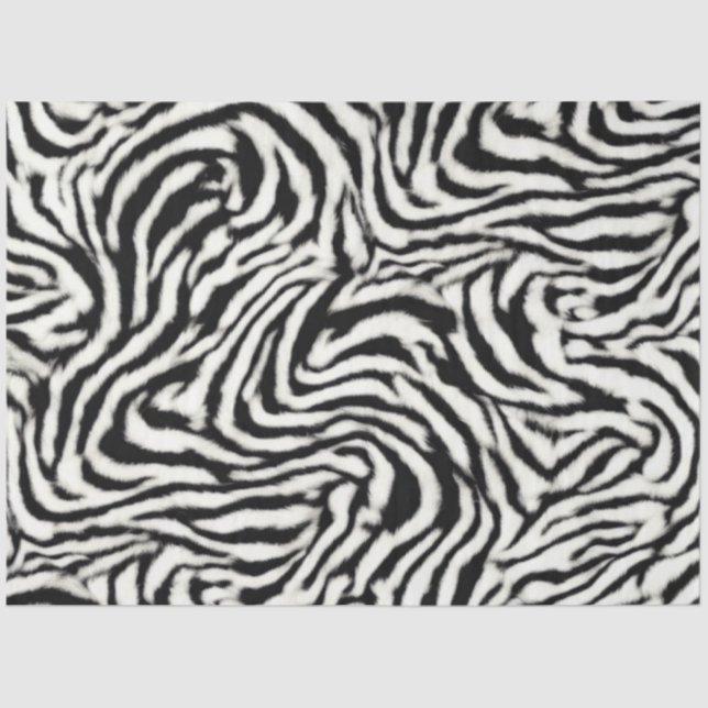 Exotic Safari Curvy Zebra Stripes Tissue Paper (Front)