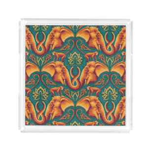 Exotic Safari Tapestry Pattern - The White Lotus Acrylic Tray