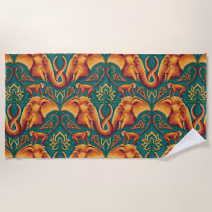 Exotic Safari Tapestry Pattern - The White Lotus Beach Towel
