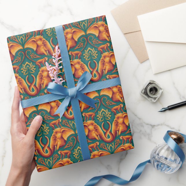 Exotic Safari Tapestry Pattern - The White Lotus Wrapping Paper (Gifting)