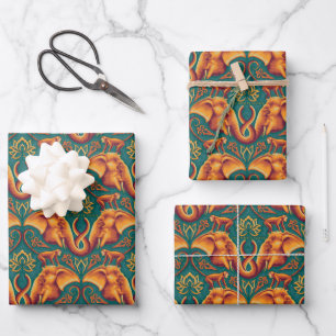 Exotic Safari Tapestry Pattern - The White Lotus Wrapping Paper Sheets