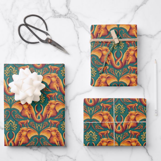 Exotic Safari Tapestry Pattern - The White Lotus Wrapping Paper Sheets (Front)
