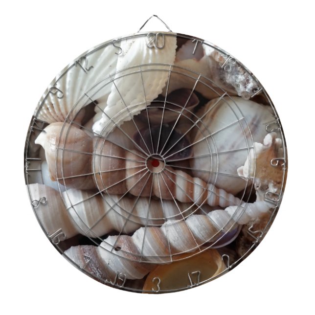 Exotic Seashells Collection, Summer Beach Dartboard With Darts (Front)