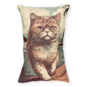 Exotic Shorthair cat at a tropical beach Pet Bed