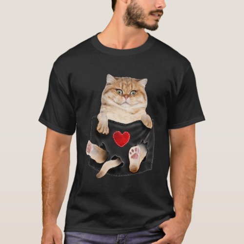 Exotic Shorthair Cat in Pocket T_Shirt