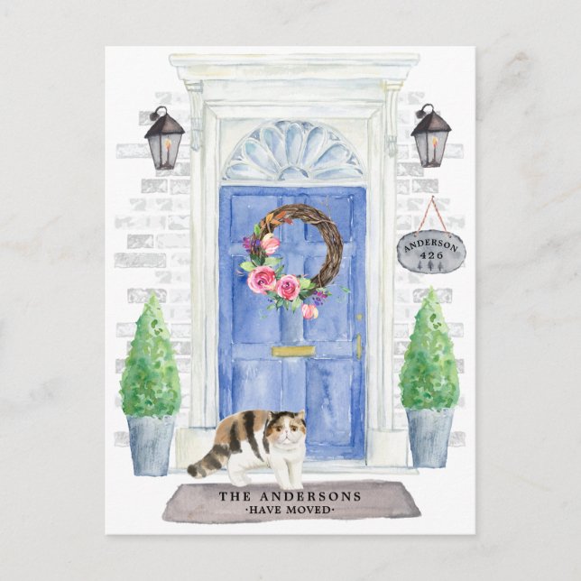 Exotic Shorthair Cat Moving Announcement Postcard (Front)