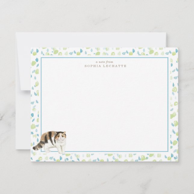 Exotic Shorthair Cat Personalized Stationery Note Card (Front)