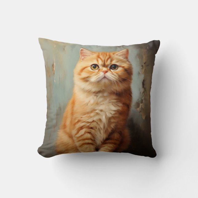 Exotic Shorthair cat Throw Pillow (Front)