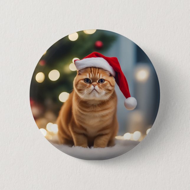 Exotic Shorthair Christmas Button (Front)