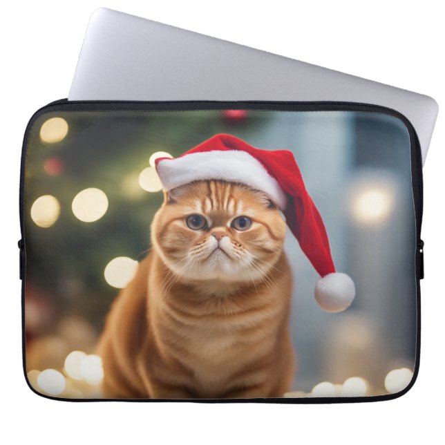 Exotic Shorthair Christmas Laptop Sleeve (Front)