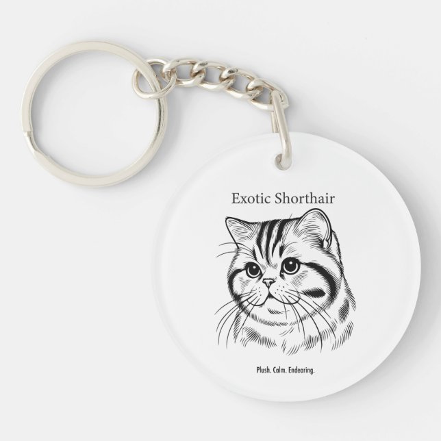 Exotic Shorthair Portrait Keychain (Front)
