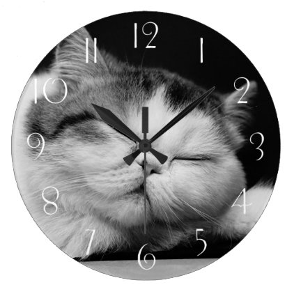 Exotic Shorthair Sleeping Large Clock