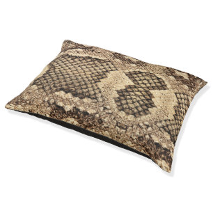 Exotic snake skin animal print pattern modern bold pet bed