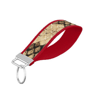 Exotic snake skin animal print pattern modern bold wrist keychain