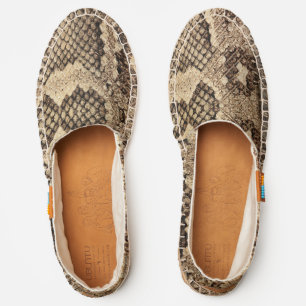 Exotic snake skin animal print texture pattern espadrilles