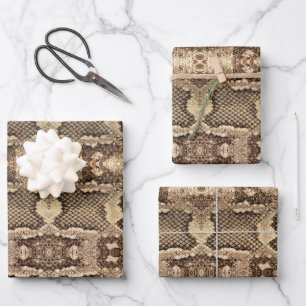 Exotic snake skin animal print texture pattern wrapping paper sheets